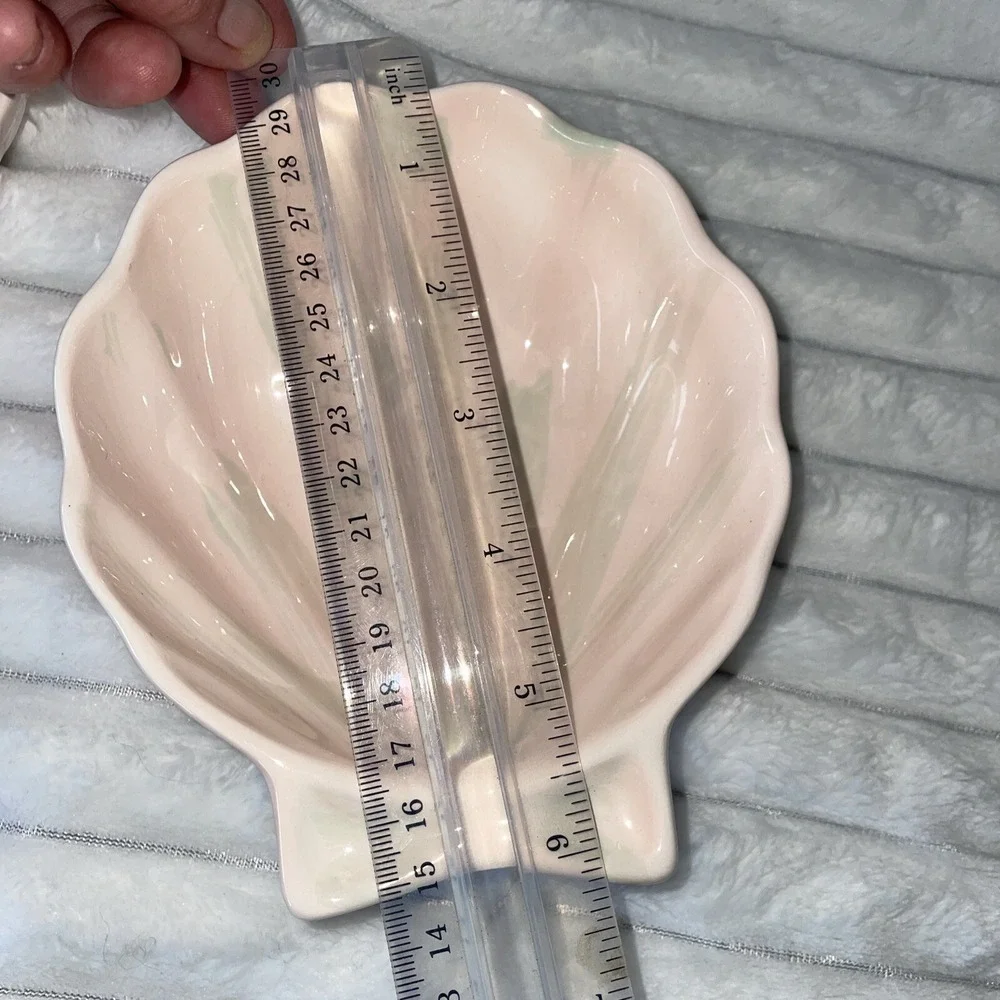 Vintage Knobler Japan Pink With Green Brushing Shell Shaped Bowls Lot Of 2